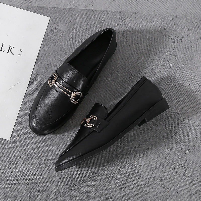 The New All-match One-step Flat Retro Single Shoes Large Size
