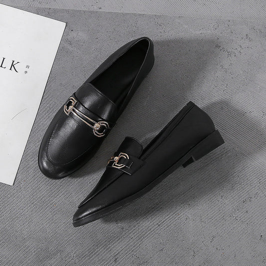 The New All-match One-step Flat Retro Single Shoes Large Size