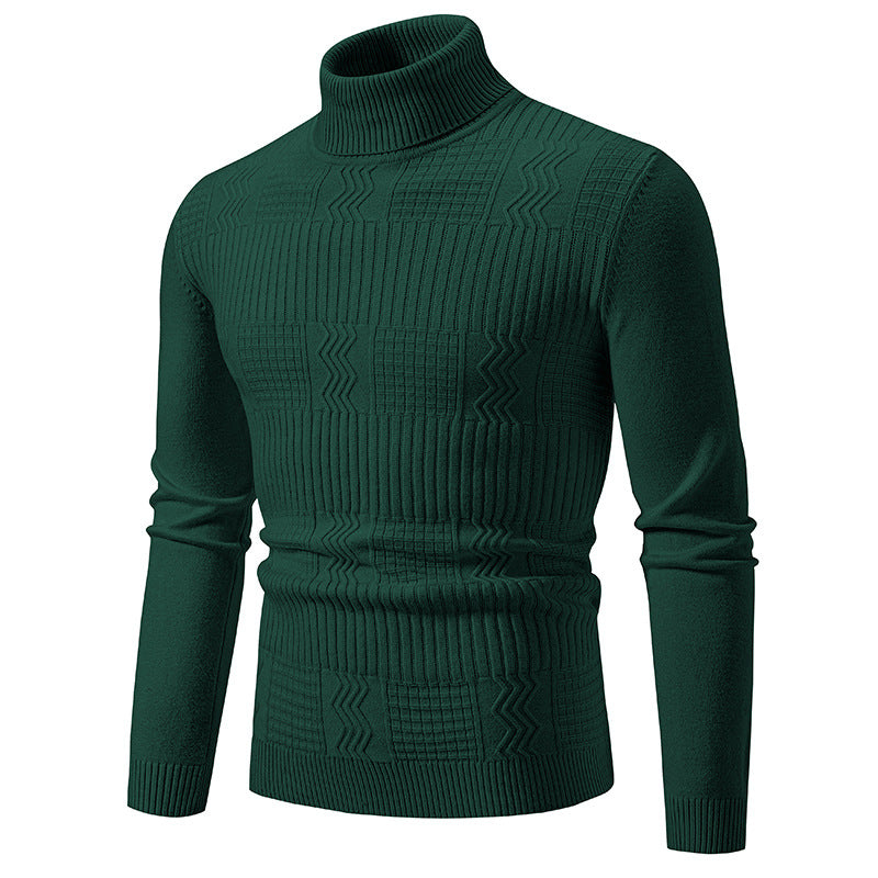 Mens Fashionable Jacquard Pullover In Solid Color For Warmth