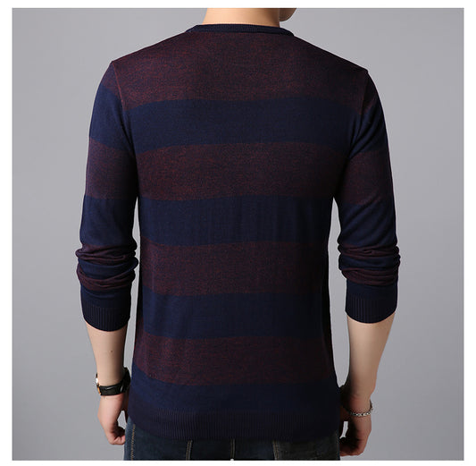 Autumn New Men's Knitted Sweater Round Neck