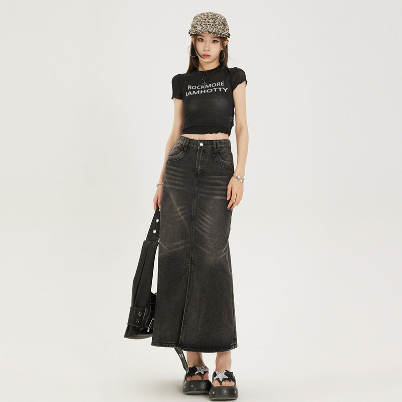 Fashionable American Retro Denim Skirt For Women