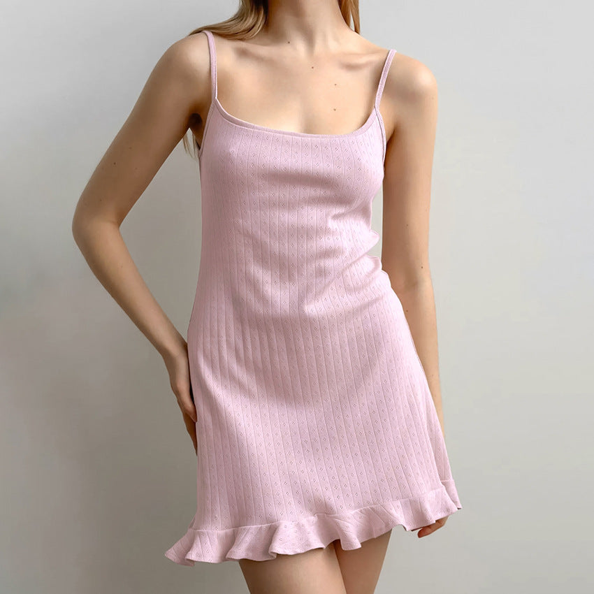 Womens Breathable Comfortable Pure-cotton Camisole Nightgown