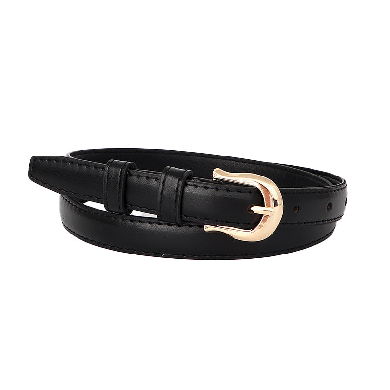 Suit Fashion Thin Belt Women's Black Jeans Strap