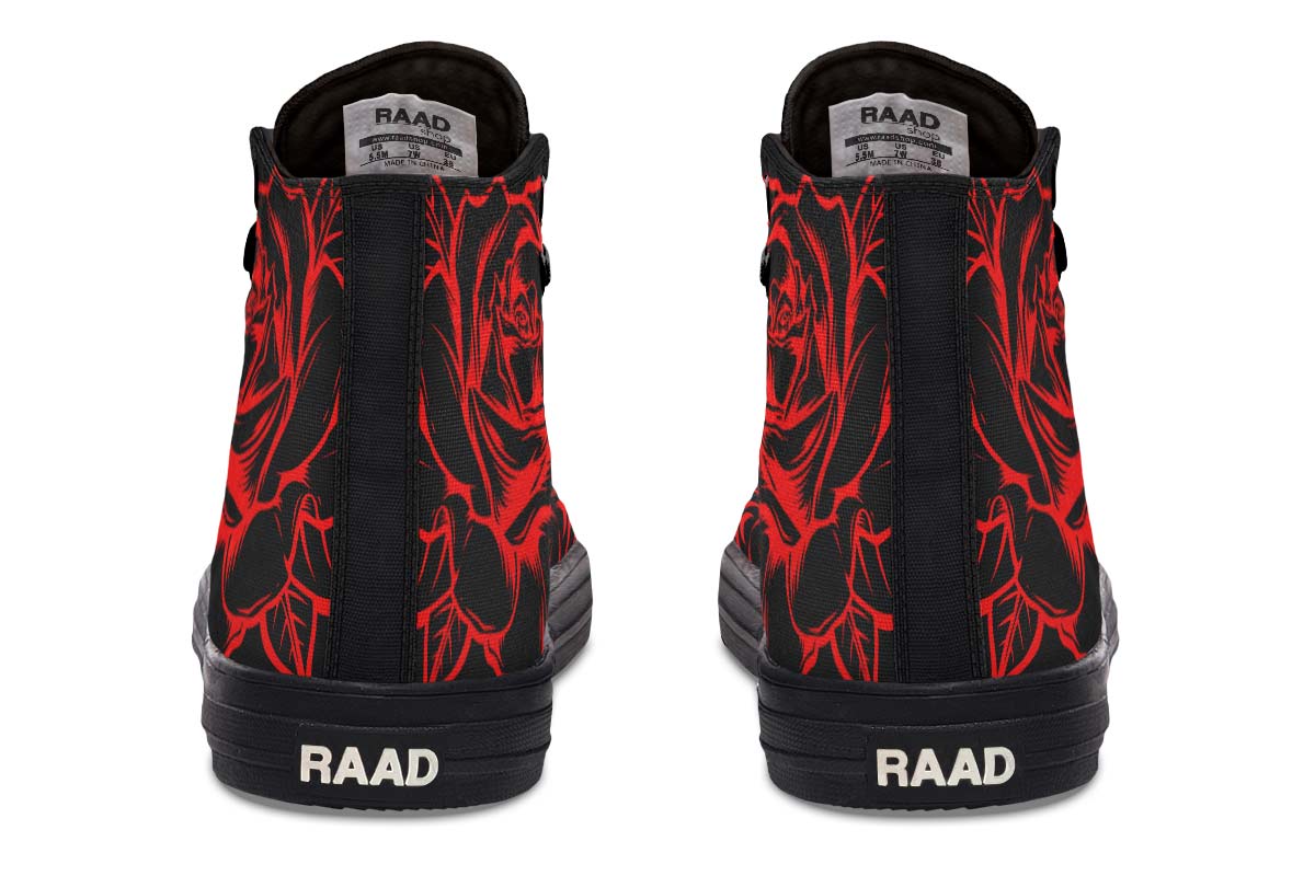 Men's And Women's Fashion Color Printing High-top Canvas Shoes