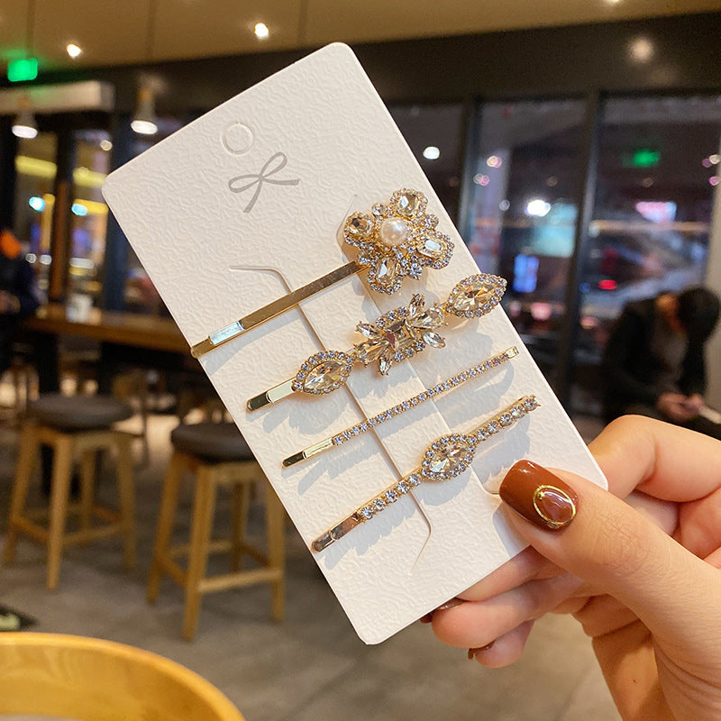 Four Piece Set Of Heavy Metal Golden Chain Hair Accessories