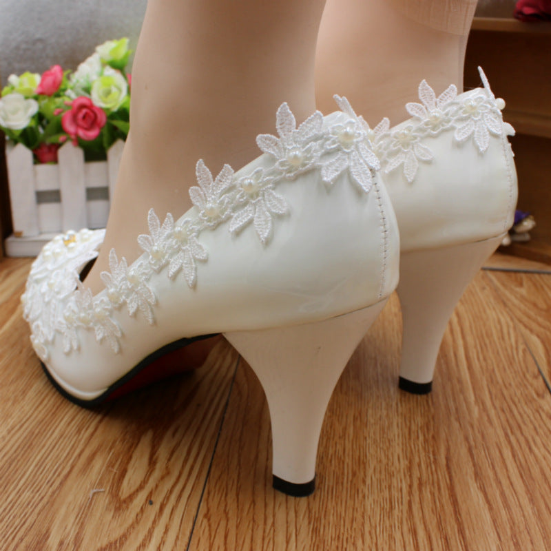 High Heel Shallow Mouth Rhinestone Wedding Shoes