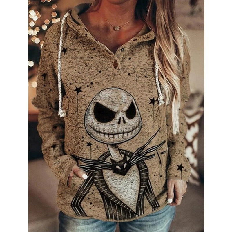 Autumn And Winter Gray Printing Women's Sweater