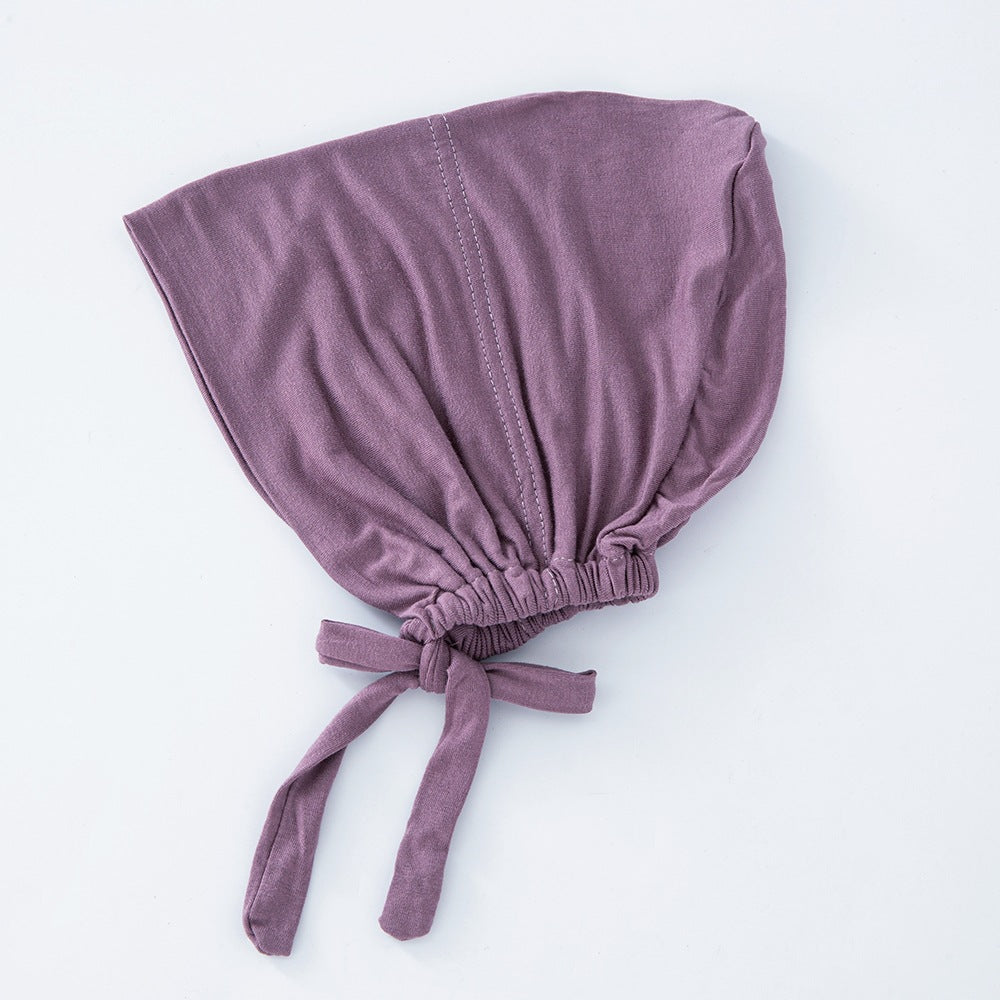 Women's Fashion Solid Color Lace-up Bottoming Hood