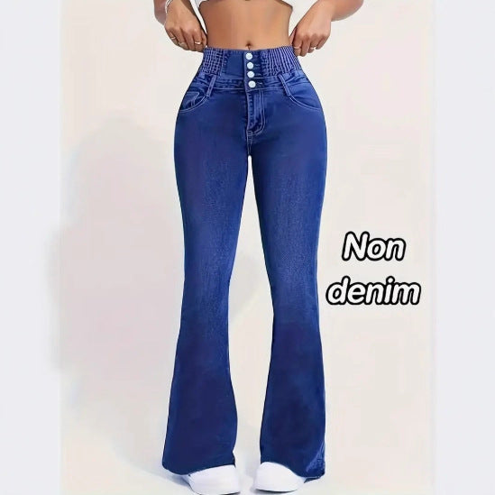 Denim-look Base Leggings With A Wide-leg Cut And Digital Print