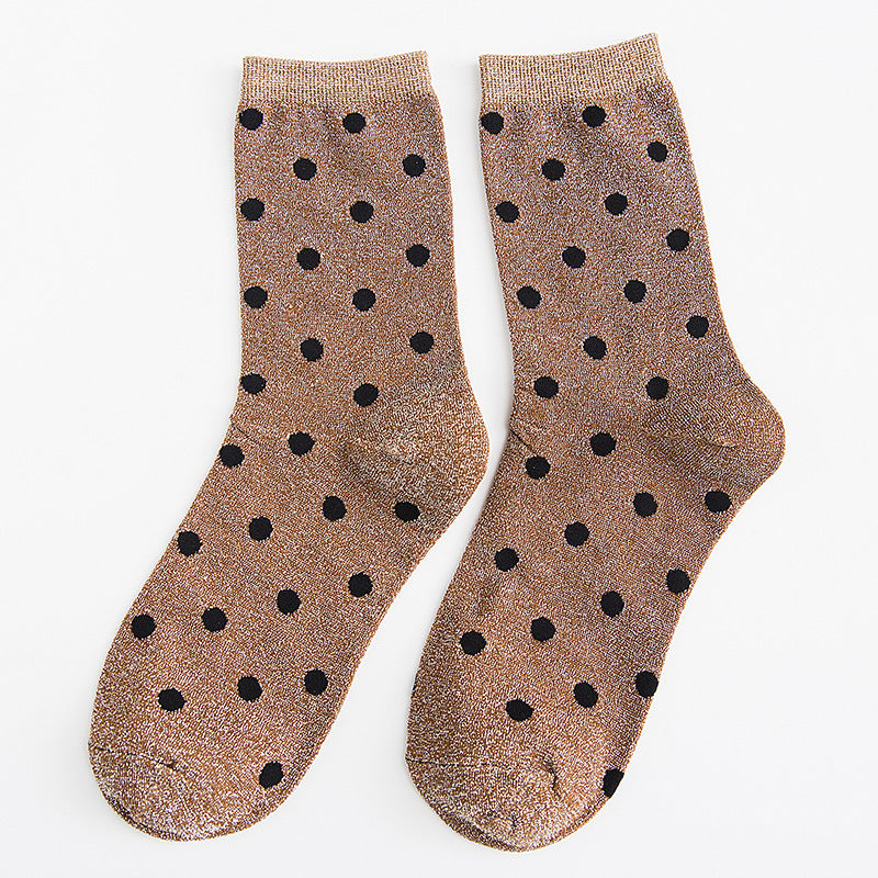 Japanese Women's Polka Dot Filigree Socks
