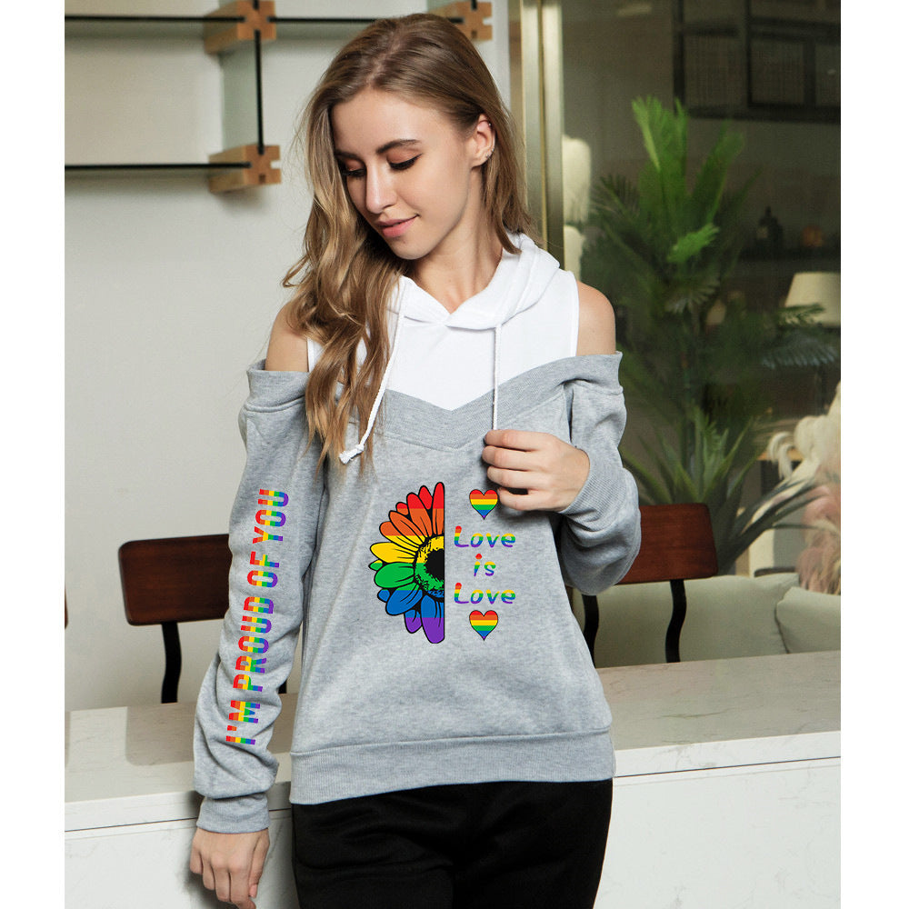 New Sexy Off-the-shoulder Hoodie For Women