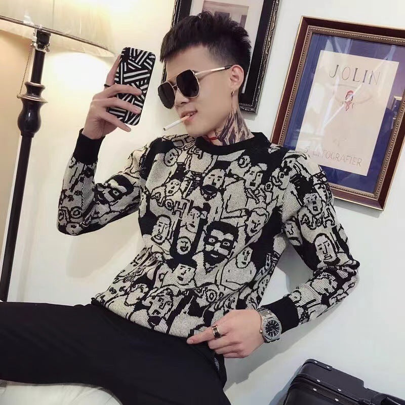 Winter Men's Knitted Round Neck Bottoming Shirt Sweater