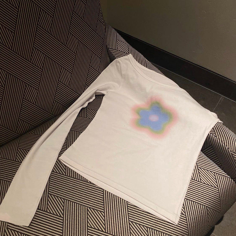 New Thin Slim Long-sleeved T-shirt With Thin Front Shoulder