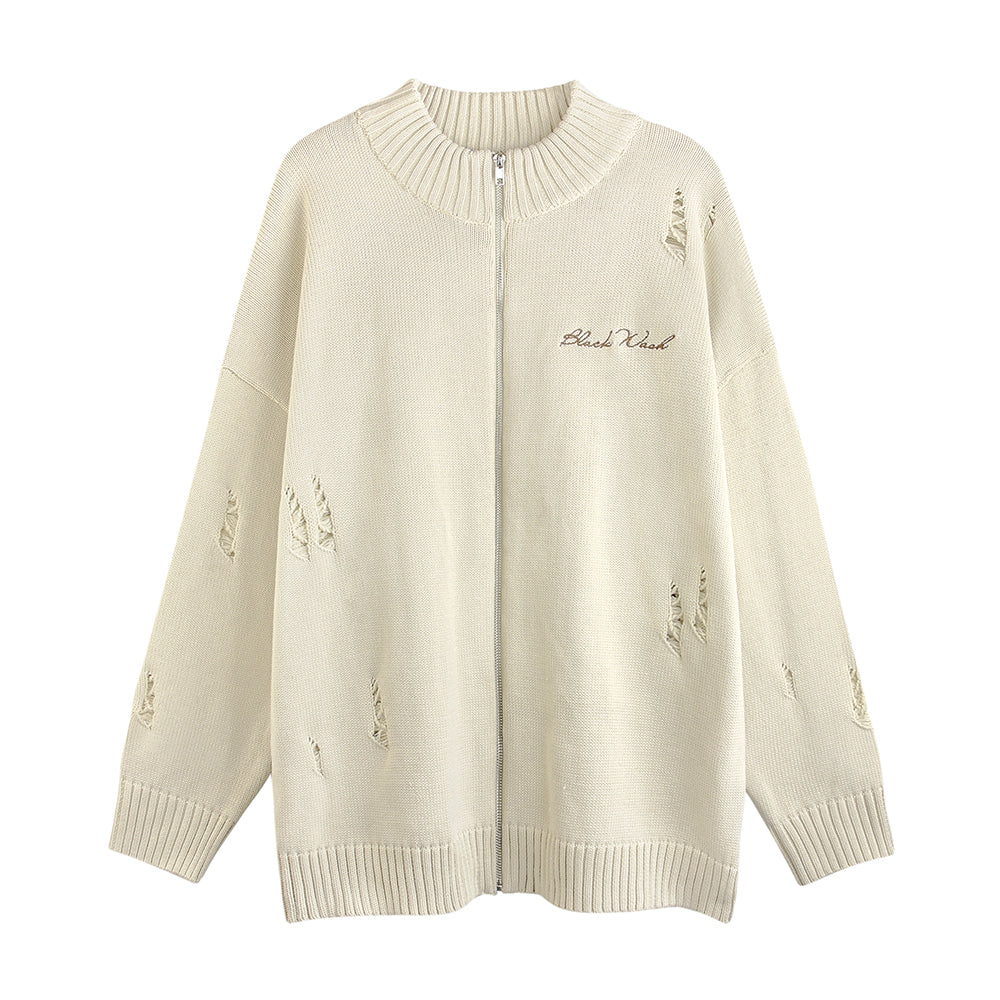 American Street Fashion Printed Letter Sweater Coat