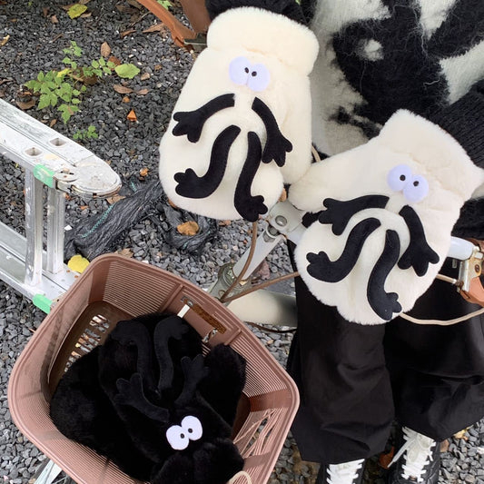 Creative Funny Little Briquette Plush Gloves