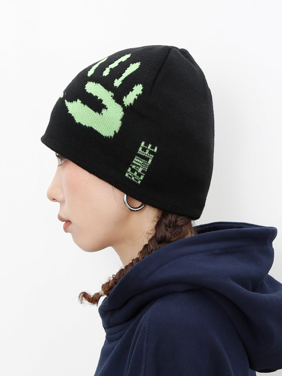 Autumn And Winter Green Palm Earflaps Woolen Hat