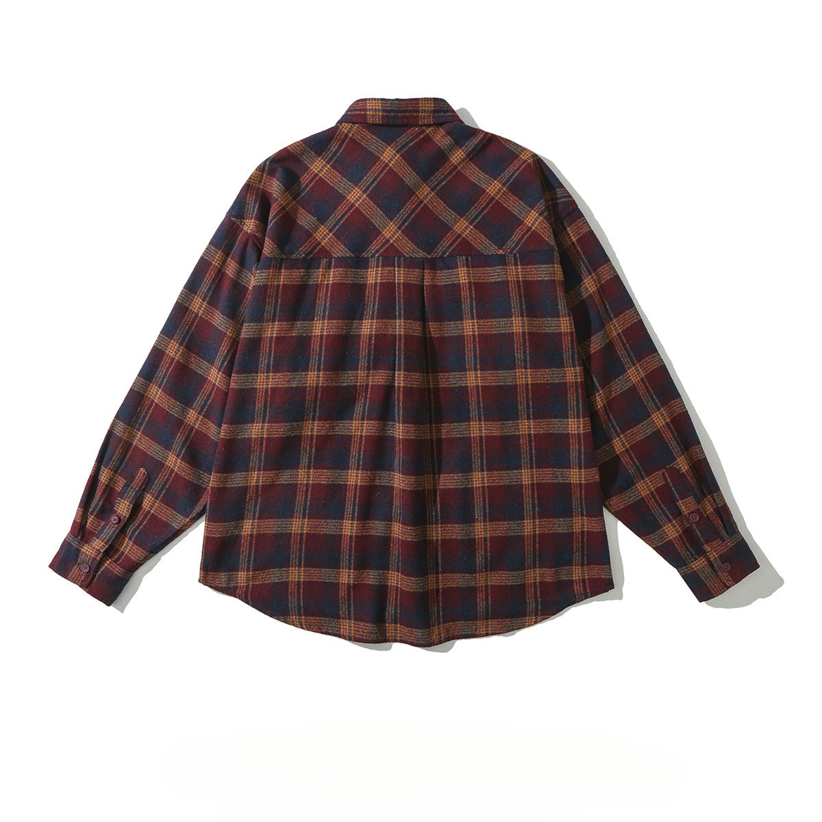 Mens Retro Plaid Shirt With Long Sleeves And A Loose Fit Coat