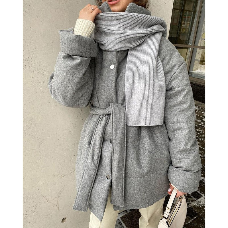 Önden Düğmeli Kadın Parka Kabanı