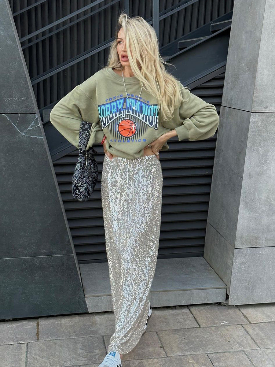 Women's Fashion Casual Simple Sequined Skirt