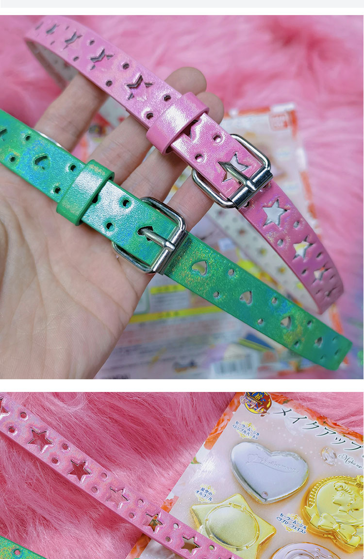 Candy-colored Five-pointed Star Hollowed Heart Shape Belt