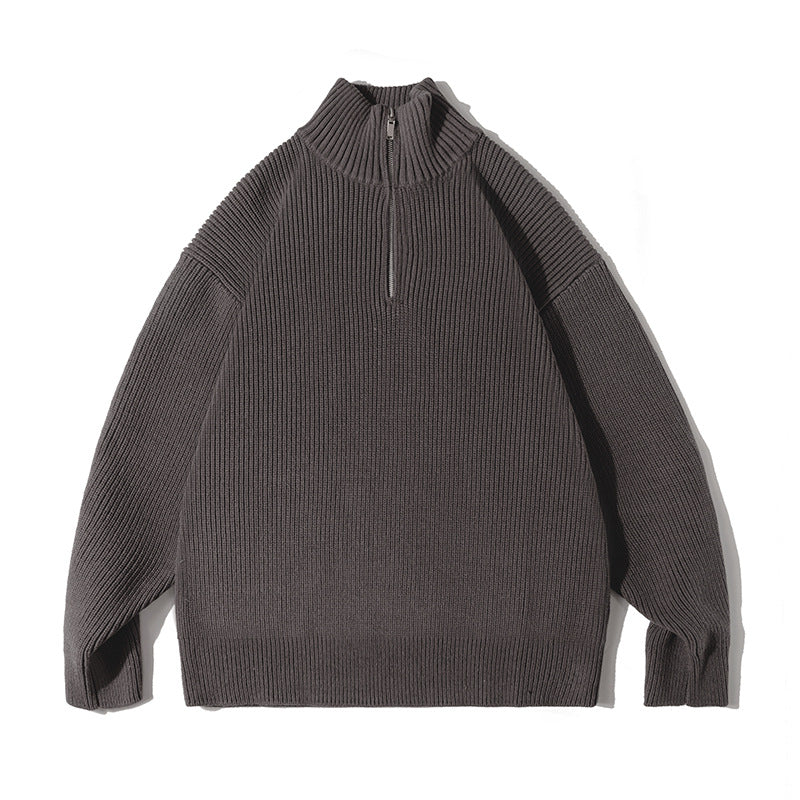 Men's Retro Half-open Collar Knitwear Sweater