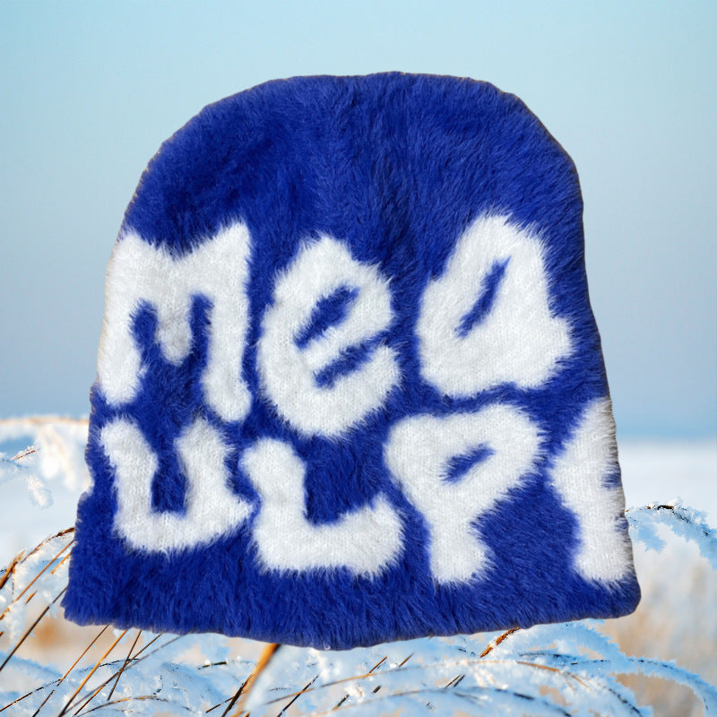 MEA Letter Jacquard Beanie Warm Knitted Hat