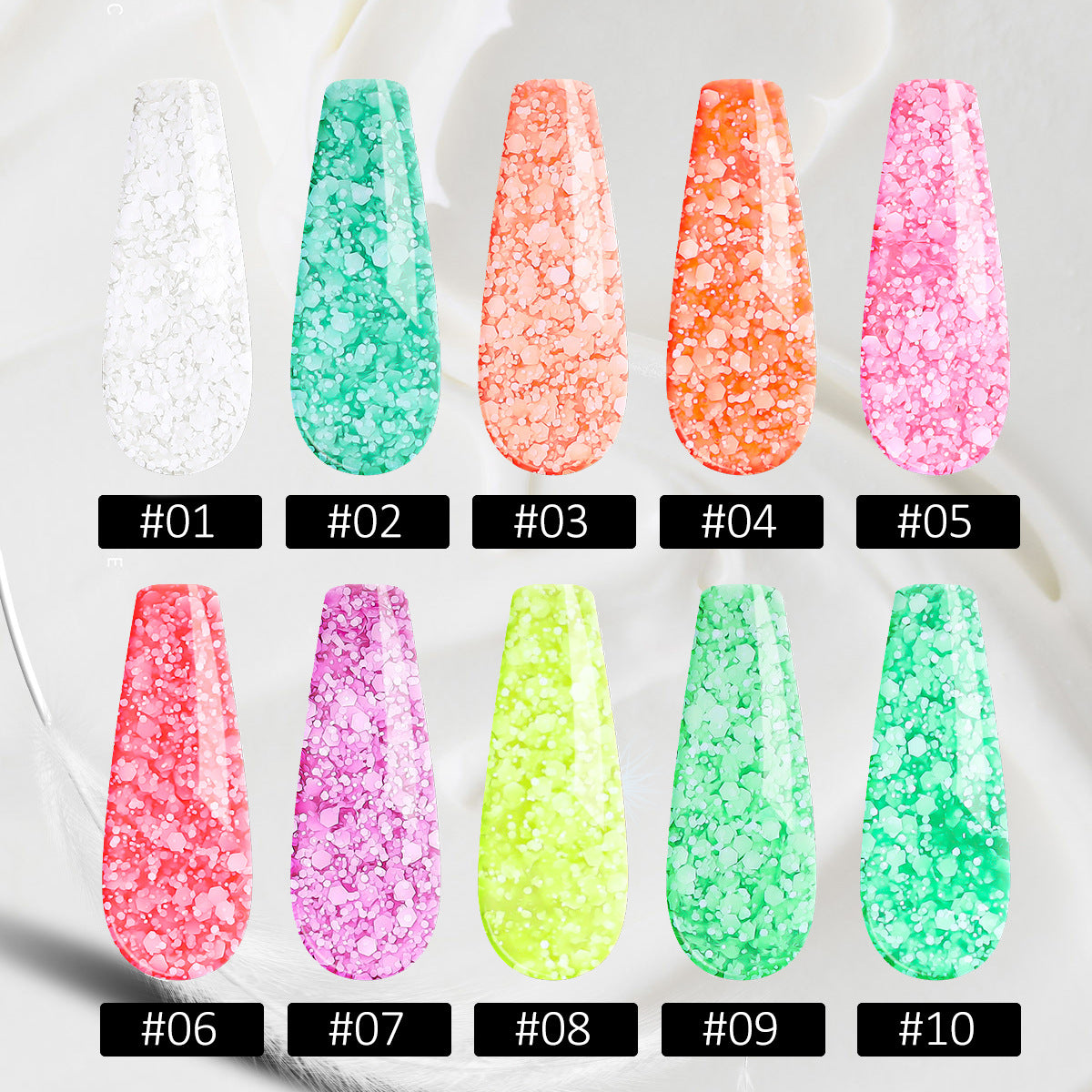 Multicolor Luxury Snowflake Nail Gel Super Shiny