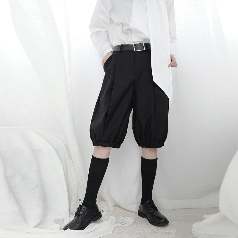 Dark Niche Shorts With Elasticated Feet