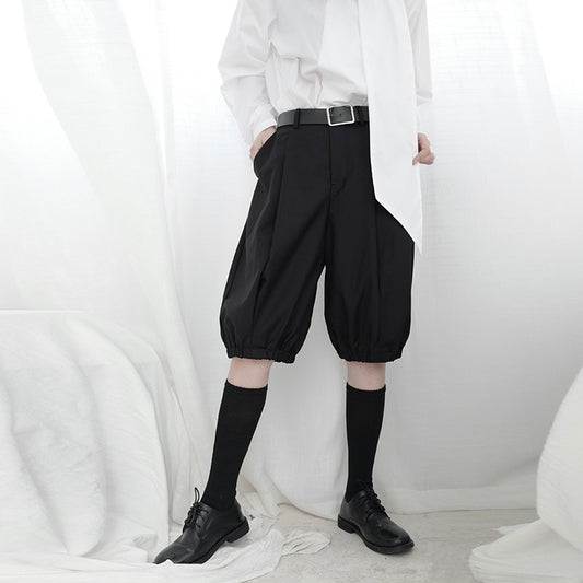 Dark Niche Shorts With Elasticated Feet