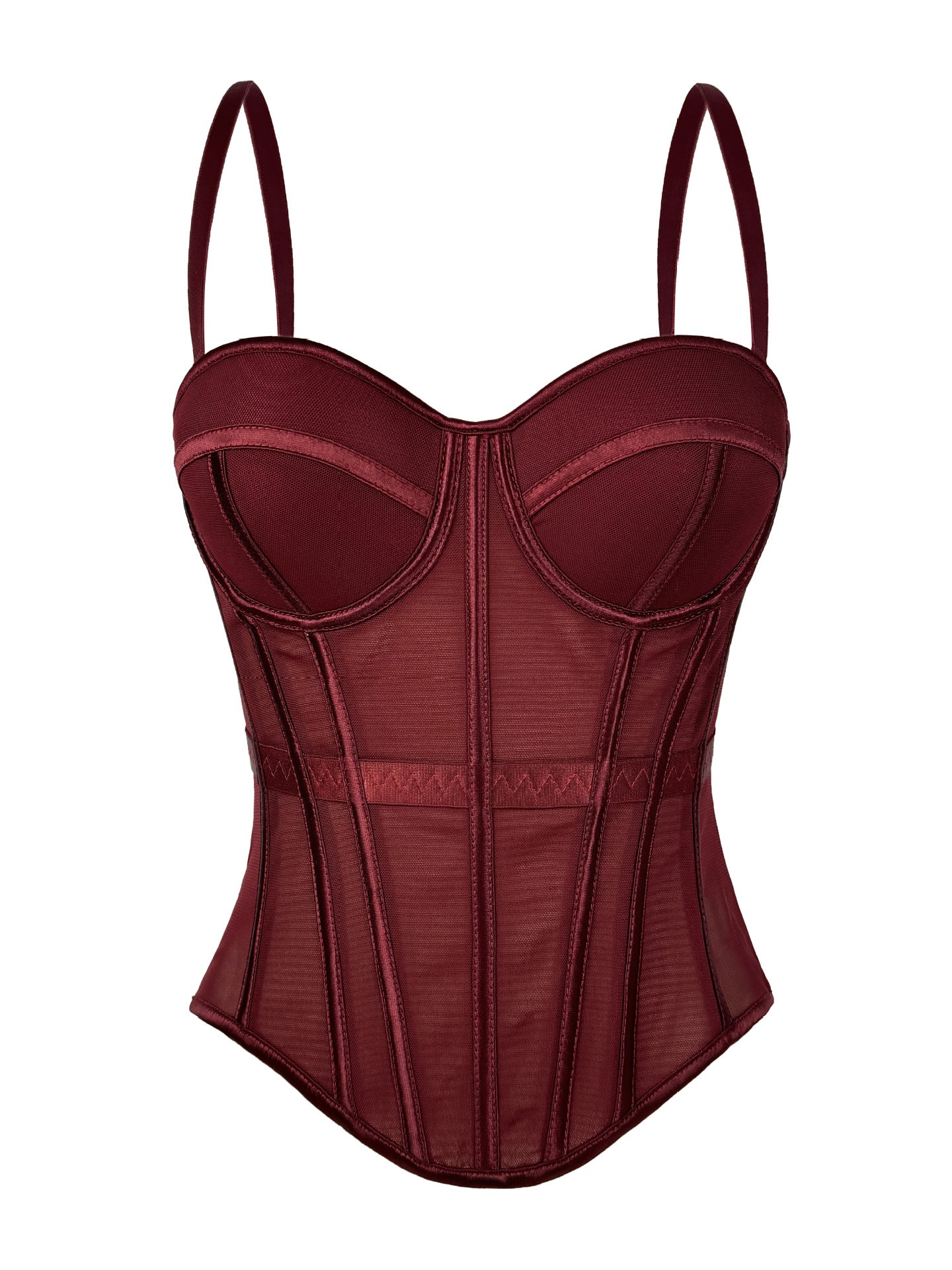 European And American Solid Color Fashion Fishbone Corset Waist-tight Slimming Mesh Camisole