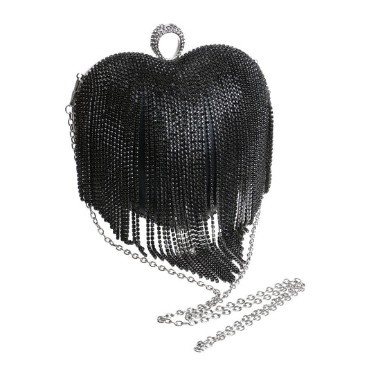 Female Pure Color All-matching Tassel Dinner Bag