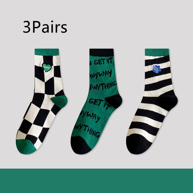 Green Women's Spring And Autumn Stockings