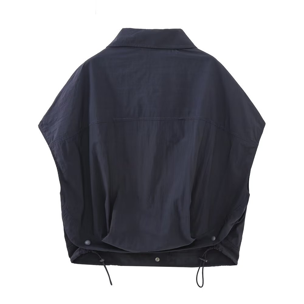 Lapel Short Sleeve Shirt Elastic Waist Casual Pants Suit