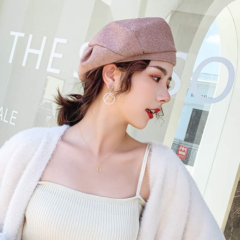 Women's Wool Embroidered Sunshade Warm Hat