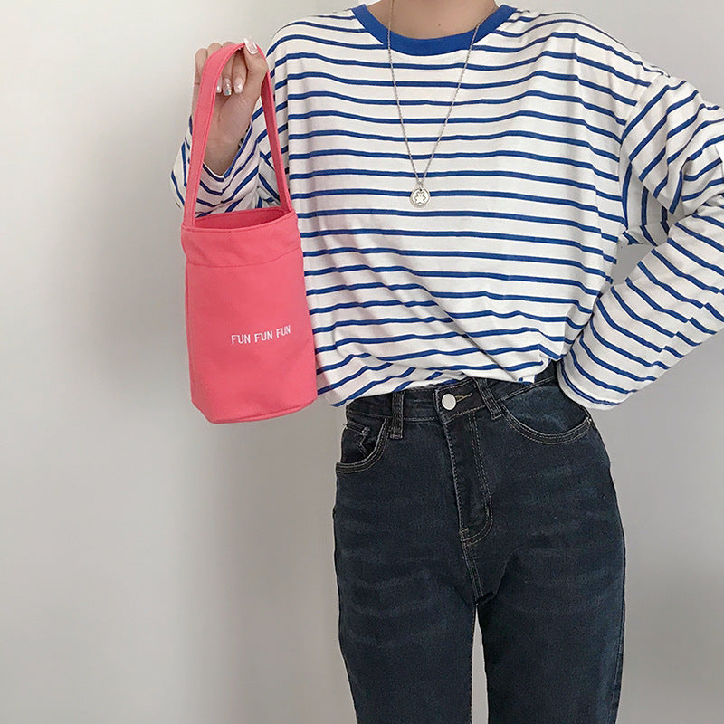 Solid Color Canvas Portable Umbrella Bag Candy Color Hand Carry