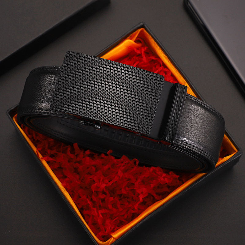 Men's Leather Belt With Automatic Buckle