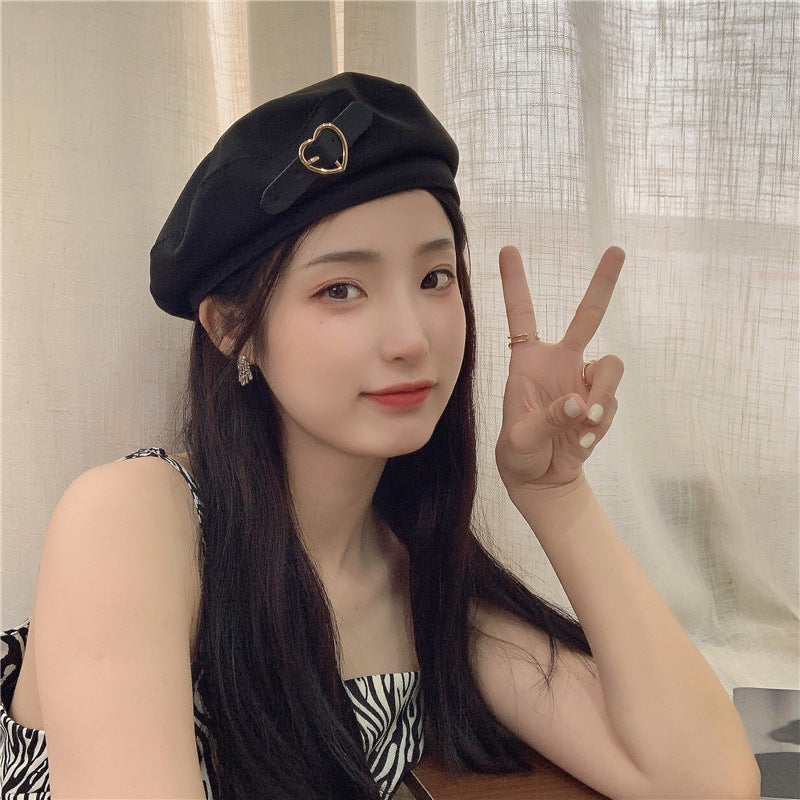 Women's Summer Breathable Retro Black Sweet Beret