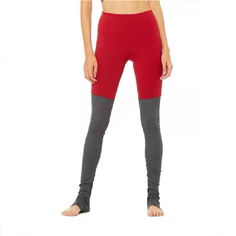 Contrast Color Stitching Stepping Yoga Pants