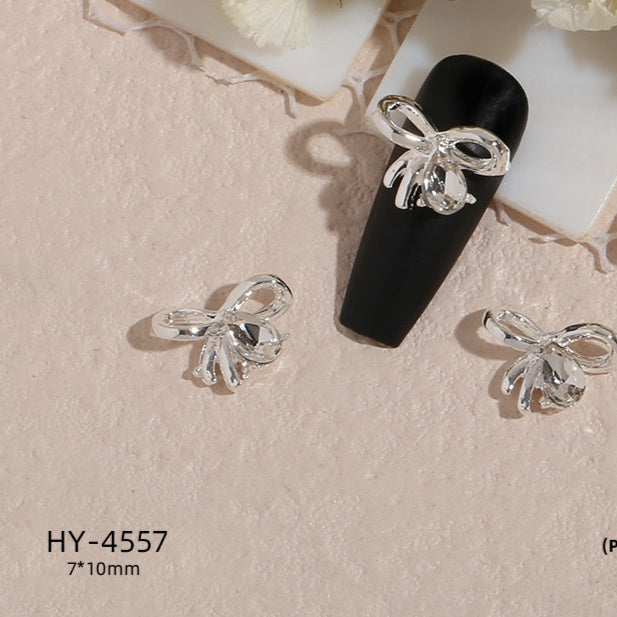New Nail Beauty Butterfly Silver Metal Alloy Rhinestone DIY Ornament Accessories