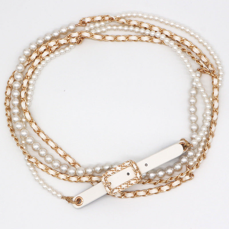 Women's Fashion Pearl Chain Waist Chain