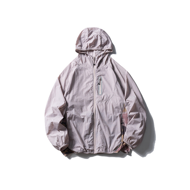 Outdoor Casual Light Thin Sun Protection Coat Camouflage Stitching