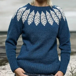Women's Round Neck Multicolor Loose Fashion Pullover Sweater