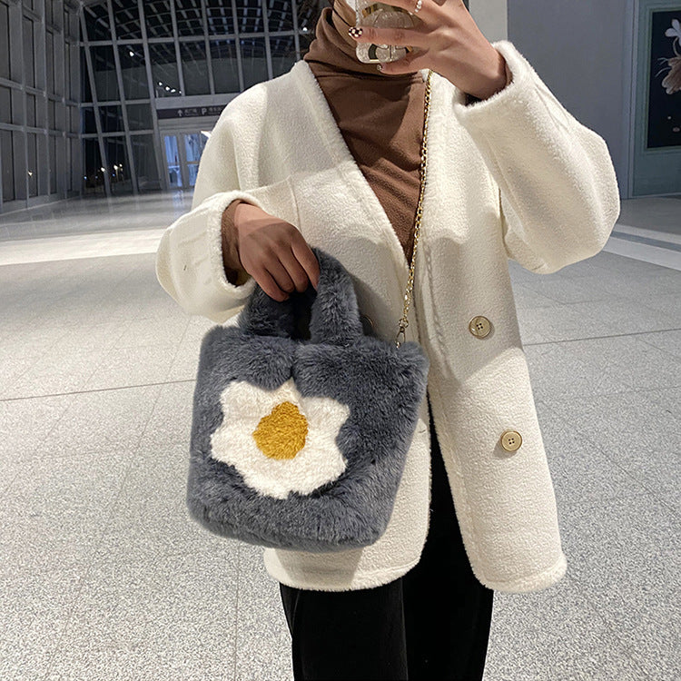 Women's Fashion Simple Omelette Flower Messenger Bag