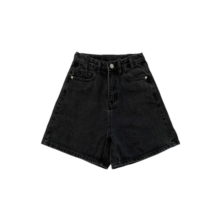 High Waist Denim Shorts Straight And Loose