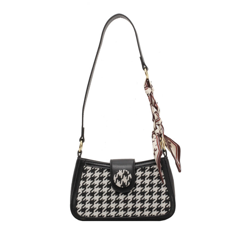 Checked Houndstooth Daily Street Fashion Chain