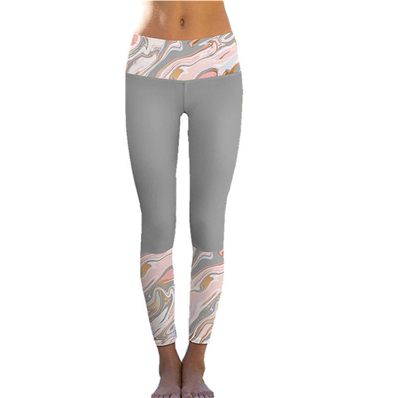 Women's Printed Sports Yoga High Waist Stretch Tights