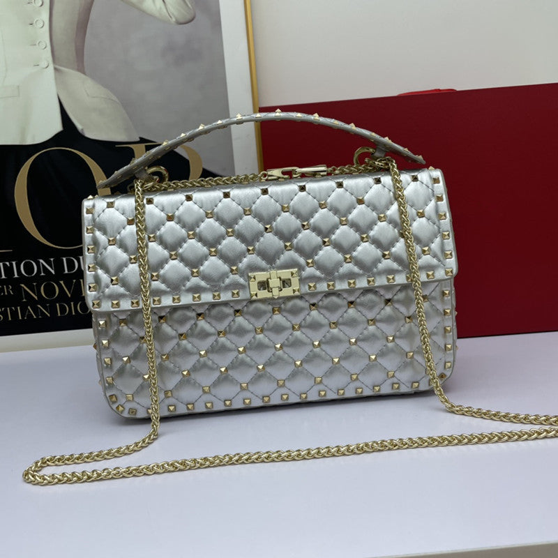 Kvinders Fashion Fåreskind Diamantbesat Lille Firkantet Taske