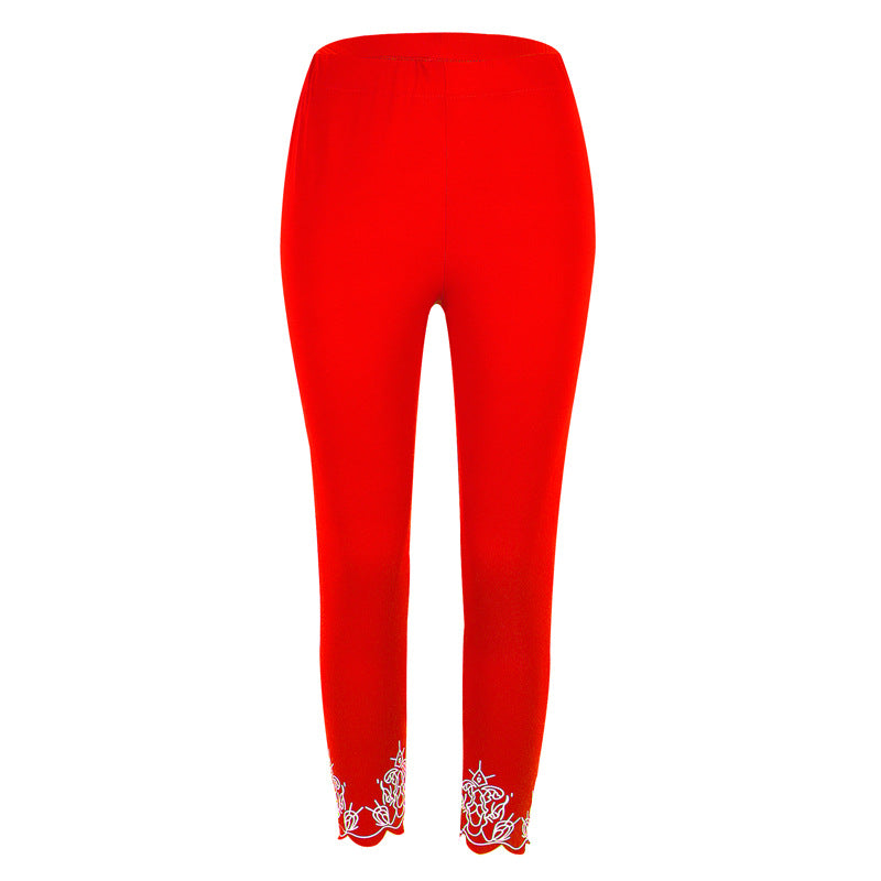 Slim Slimming Printed Cropped Trousers