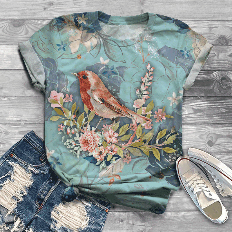 Printed Men's And Women's Tops Loose Short Sleeves Loose Casual T-Shirts