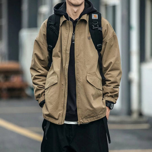 Herre Retro Løse Revers Jakke Casual Frakke